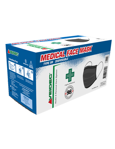 [vdcFF20143] FACE MASK TYPE IIR (BLACK 50 pack)